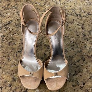 GUESS Beige Ankle Strap Heels